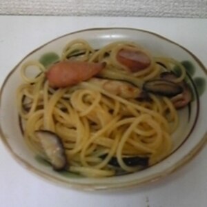 椎茸とウインナーの和風パスタ(o^^o)